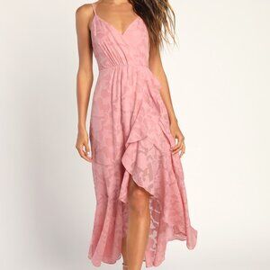 Lulus Near Your Heart Pink Burnout Floral High-low Dress - Size S